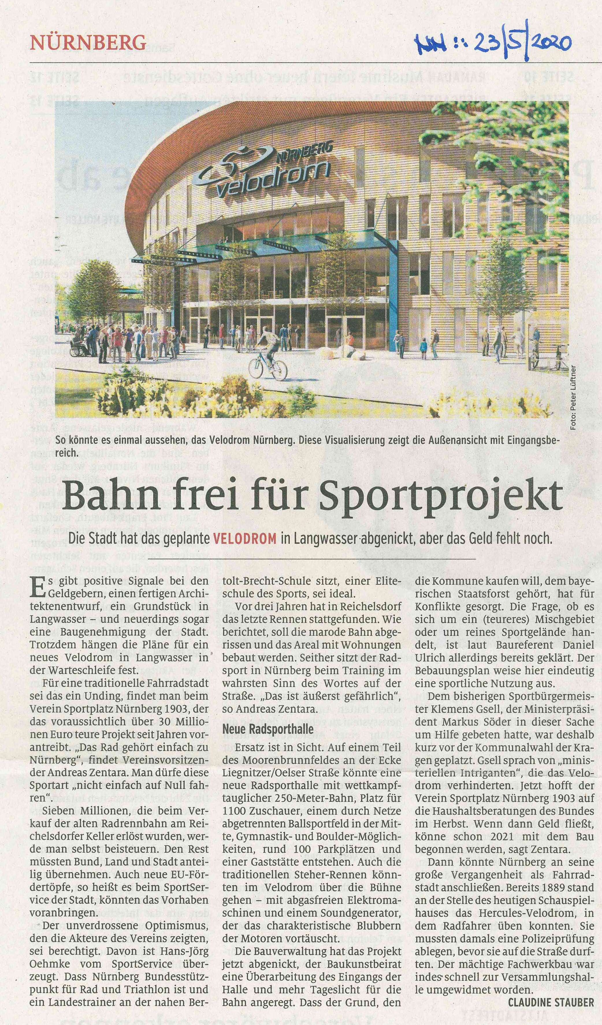 Bahn frei für Sportprojekt Velodrom